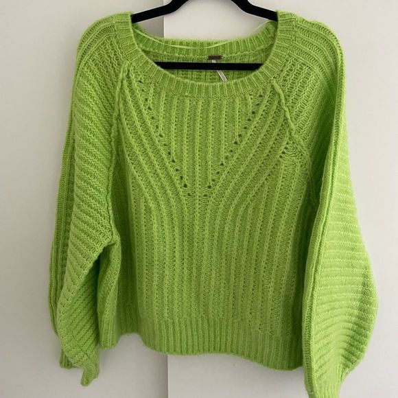 Free People Carter Pullover Neon Green *as seen on Sammi Jefcoate* - Picture 5 of 5